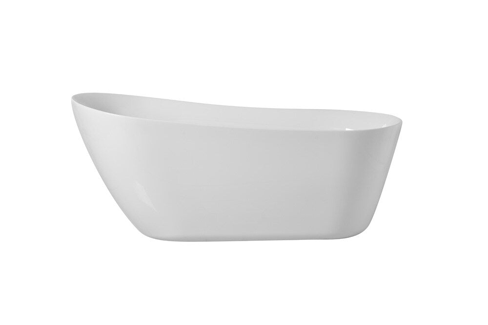 Elegant Furniture & Lighting - Chantal 67 inch soaking Single slipper bathtub in glossy white - BT10867GW veiw 1