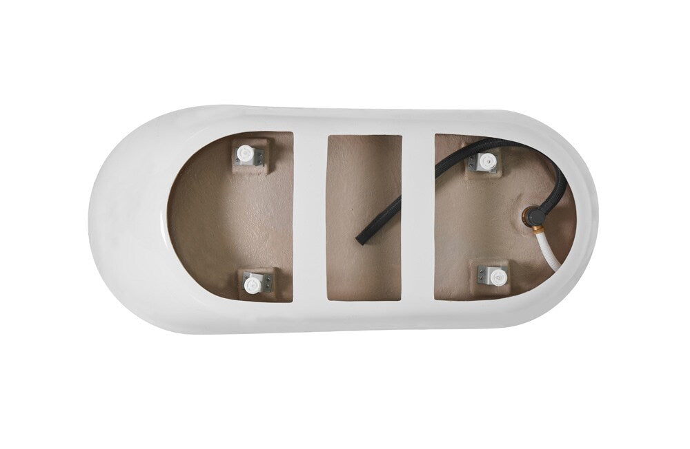 Elegant Furniture & Lighting - Chantal 67 inch soaking Single slipper bathtub in glossy white - BT10867GW veiw 6