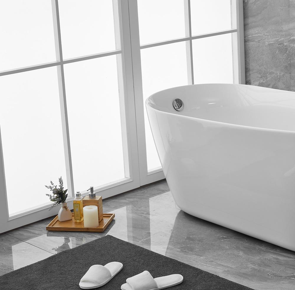 Elegant Furniture & Lighting - Chantal 67 inch soaking Single slipper bathtub in glossy white - BT10867GW veiw 11