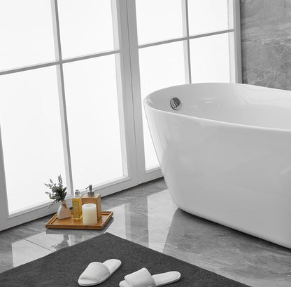 Elegant Furniture & Lighting - Chantal 67 inch soaking Single slipper bathtub in glossy white - BT10867GW veiw 11