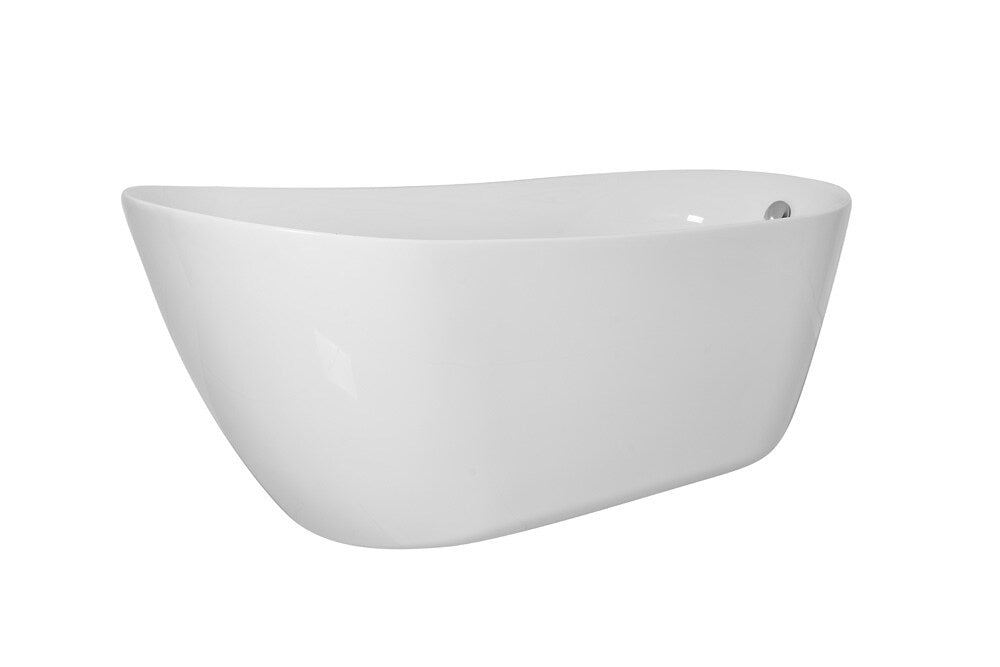 Elegant Furniture & Lighting - Chantal 67 inch soaking Single slipper bathtub in glossy white - BT10867GW veiw 12