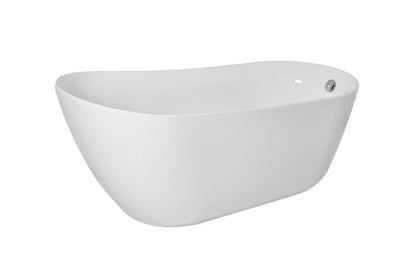 Elegant Furniture & Lighting - Chantal 67 inch soaking Single slipper bathtub in glossy white - BT10867GW veiw 13