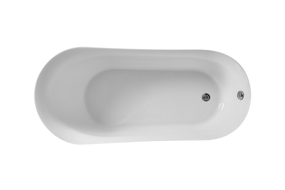 Elegant Furniture & Lighting - Chantal 67 inch soaking Single slipper bathtub in glossy white - BT10867GW veiw 14