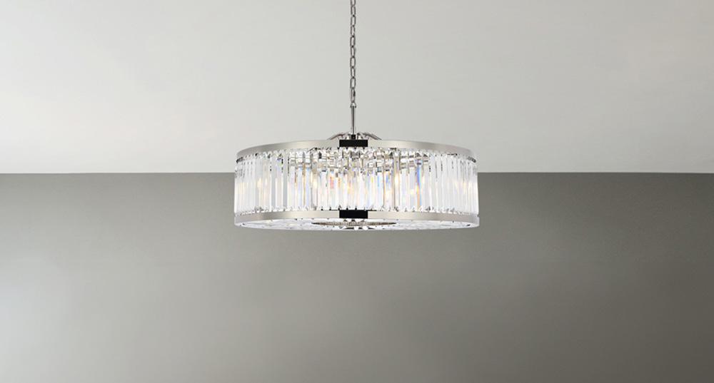 Elegant Furniture & Lighting - Chelsea 10 light polished nickel Chandelier Clear Royal Cut Crystal - 1233G43PN/RC veiw 1