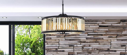 Elegant Furniture & Lighting - Chelsea 10 light Matte Black Chandelier Golden Teak (Smoky) Royal Cut Crystal - 1233D35MB-GT/RC veiw 1