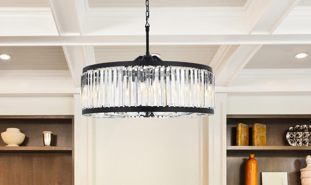 Elegant Furniture & Lighting - Chelsea 10 light Matte Black Chandelier Clear Royal Cut Crystal - 1203D35MB/RC veiw 1
