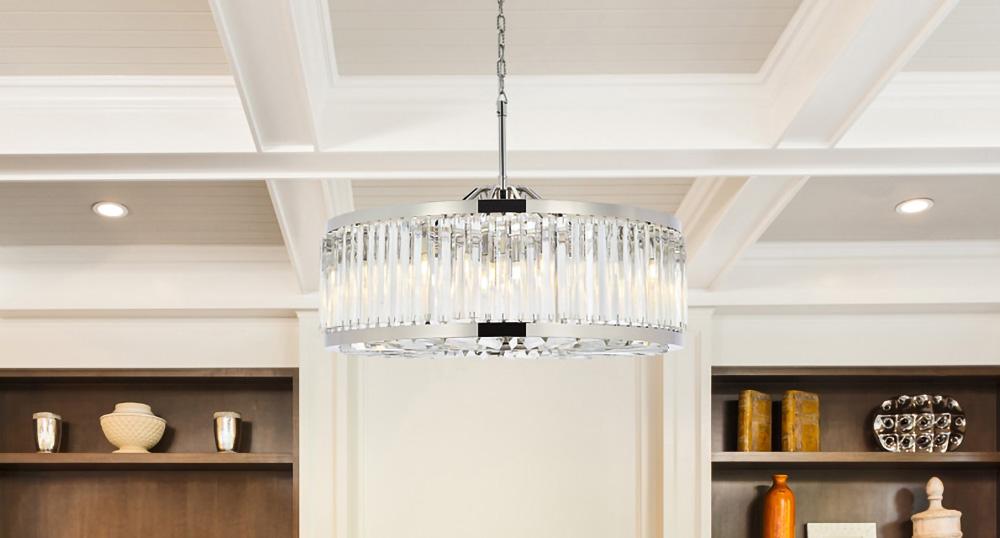 Elegant Furniture & Lighting - Chelsea 10 light polished nickel Chandelier Clear Royal Cut Crystal - 1203D35PN/RC veiw 1