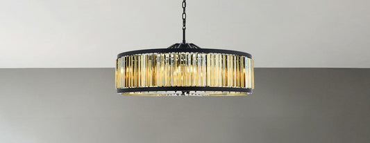 Elegant Furniture & Lighting - Chelsea 10 light Matte Black Chandelier Golden Teak (Smoky) Royal Cut Crystal - 1203G43MB-GT/RC veiw 1