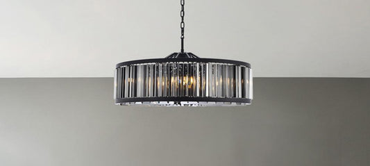 Elegant Furniture & Lighting - Chelsea 10 light Matte Black Chandelier Silver Shade (Grey) Royal Cut Crystal - 1203G43MB-SS/RC veiw 1