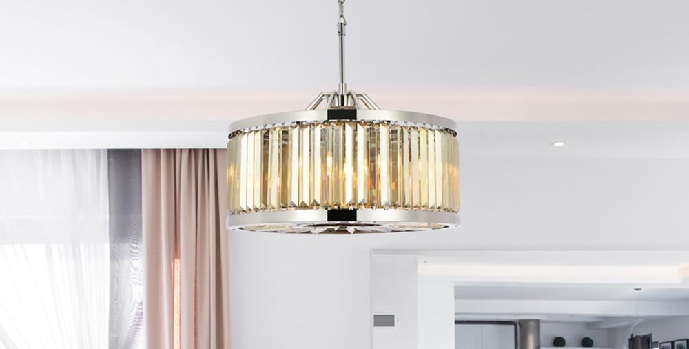 Elegant Furniture & Lighting - Chelsea 8 light polished nickel Chandelier Golden Teak (Smoky) Royal Cut Crystal - 1233D28PN-GT/RC veiw 1