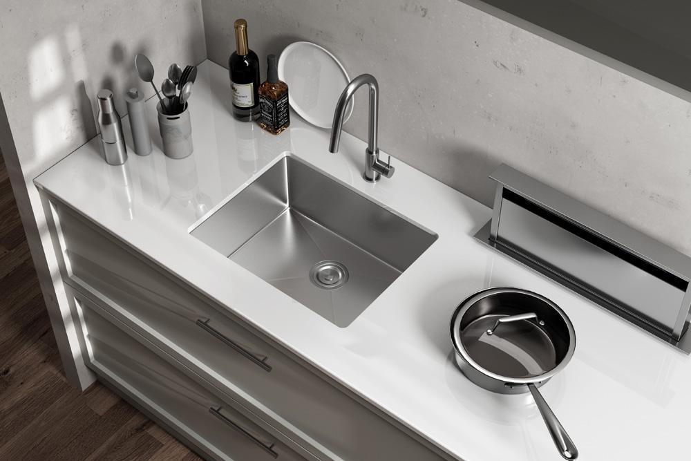 Elegant Furniture & Lighting - Chester Stainless Steel undermount kitchen sink L23 x W18 x H10in - SK10123 veiw 5