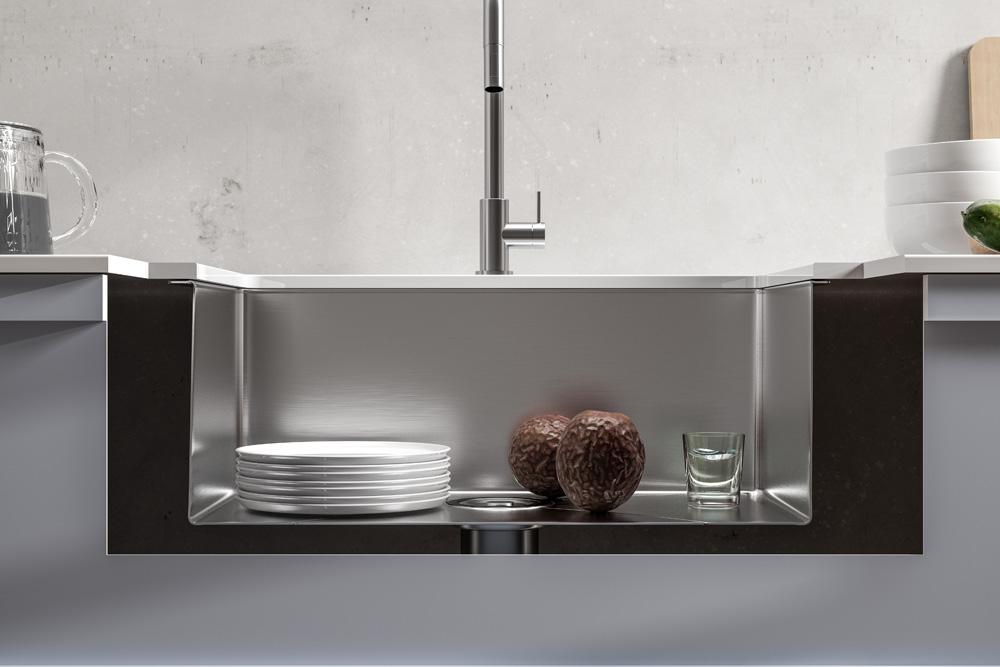 Elegant Furniture & Lighting - Chester Stainless Steel undermount kitchen sink L27x W18 x H10in - SK10127 veiw 6