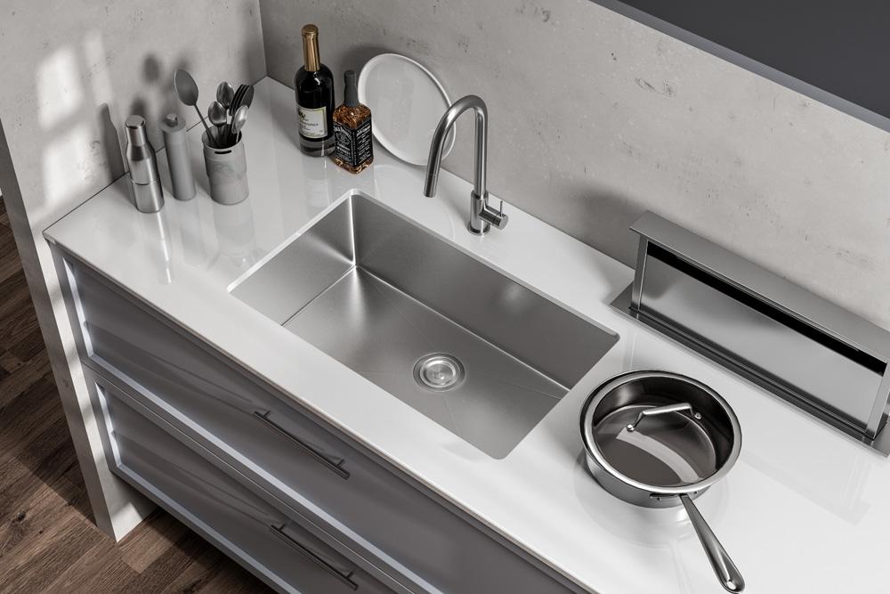 Elegant Furniture & Lighting - Chester Stainless Steel undermount kitchen sink L30xW18 x H10in - SK10130 veiw 4
