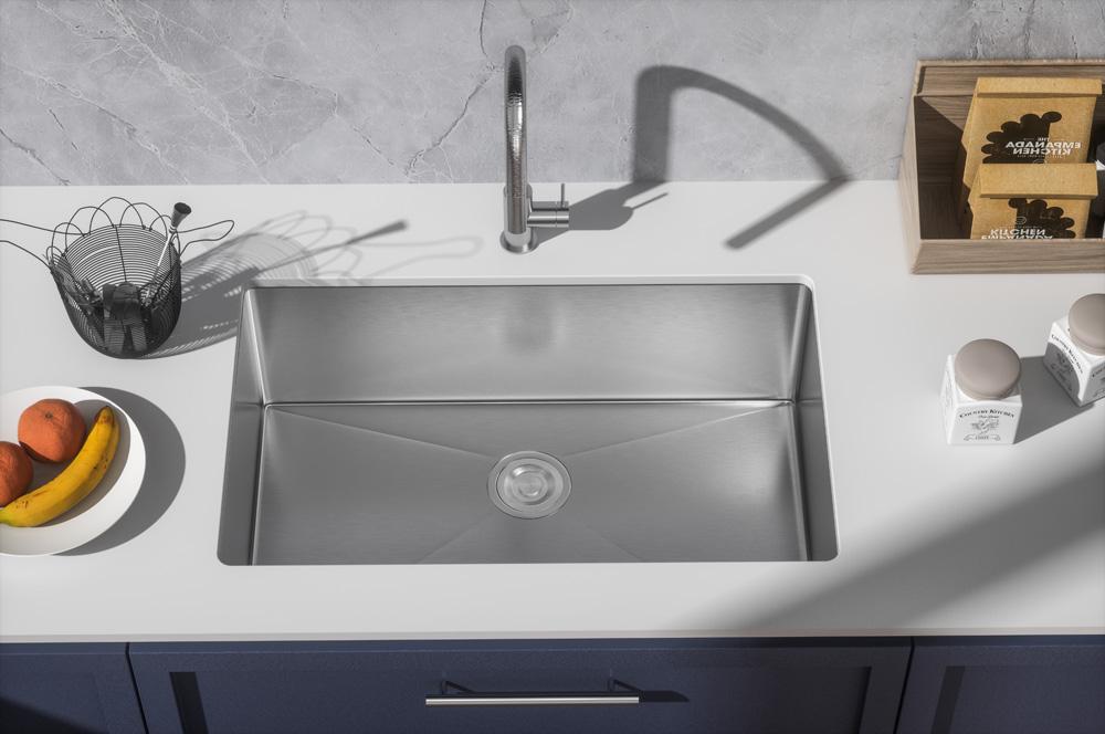 Elegant Furniture & Lighting - Chester Stainless Steel undermount kitchen sink L32xW19 x H10in - SK10132 veiw 2