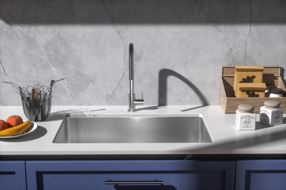 Elegant Furniture & Lighting - Chester Stainless Steel undermount kitchen sink L32xW19 x H10in - SK10132 veiw 3