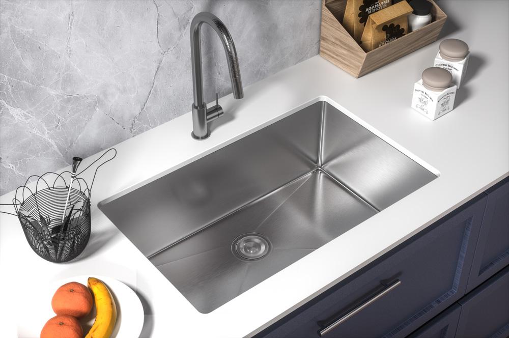 Elegant Furniture & Lighting - Chester Stainless Steel undermount kitchen sink L32xW19 x H10in - SK10132 veiw 4