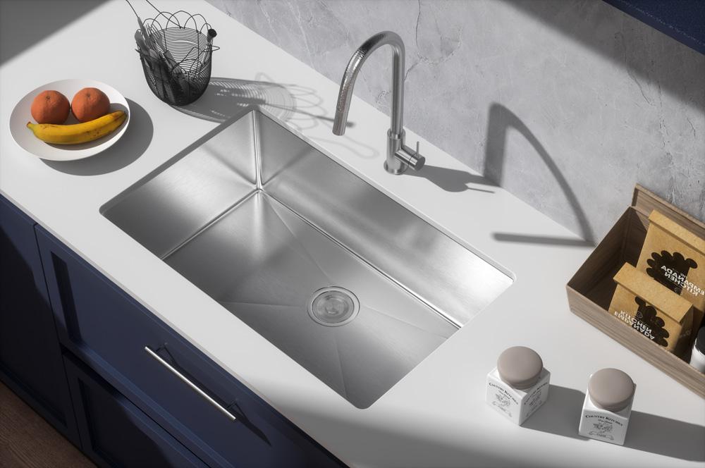 Elegant Furniture & Lighting - Chester Stainless Steel undermount kitchen sink L32xW19 x H10in - SK10132 veiw 5