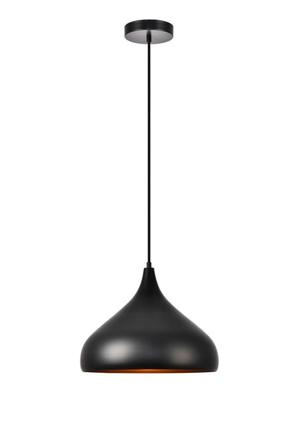 Elegant Furniture & Lighting - Circa Pendant D12.5in H10in Lt:1 Black Finish - LDPD2046 view 1