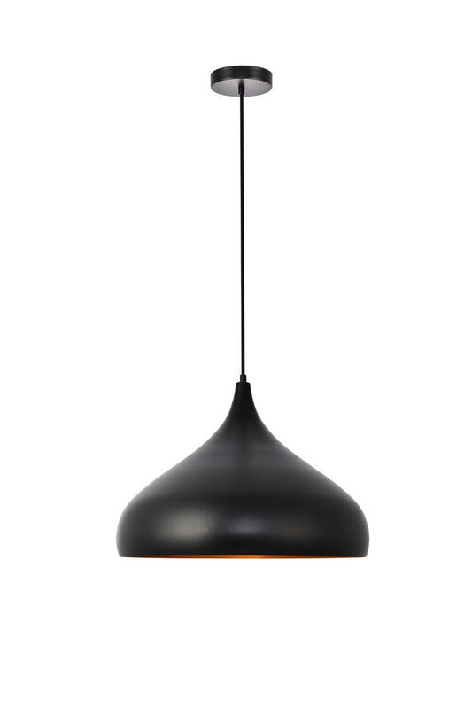 Elegant Furniture & Lighting - Circa Pendant D16.5in H12in Lt:1 Black Finish - LDPD2045 veiw 1