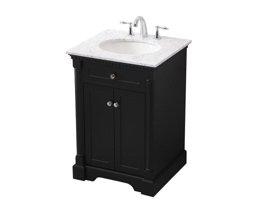 Elegant Furniture & Lighting - Clarence 24 inch Single bathroom vanity set in black - VF53024BK veiw 1