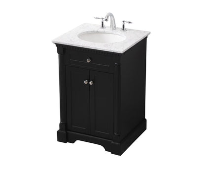 Elegant Furniture & Lighting - Clarence 24 inch Single bathroom vanity set in black - VF53024BK veiw 1
