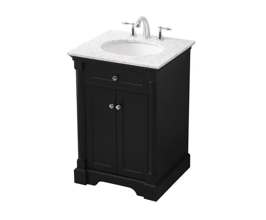 Elegant Furniture & Lighting - Clarence 24 inch Single bathroom vanity set in black - VF53024BK veiw 1