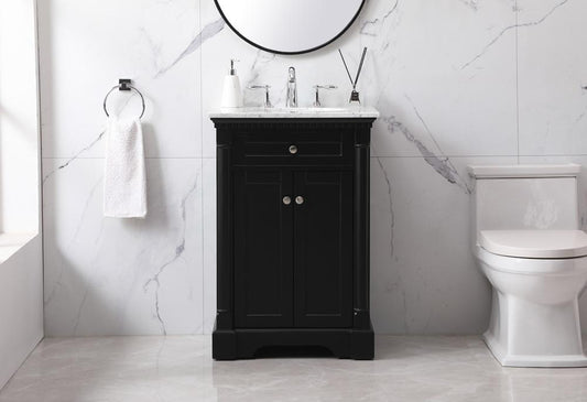 Elegant Furniture & Lighting - Clarence 24 inch Single bathroom vanity set in black - VF53024BK veiw 2