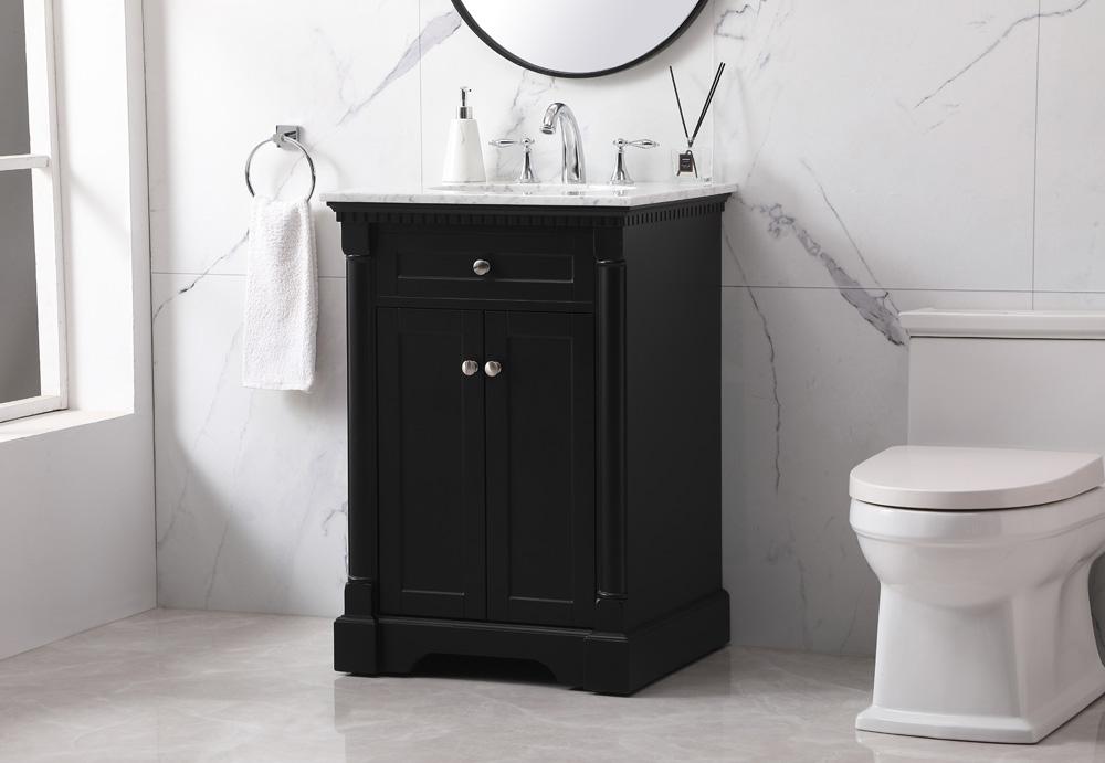 Elegant Furniture & Lighting - Clarence 24 inch Single bathroom vanity set in black - VF53024BK veiw 3