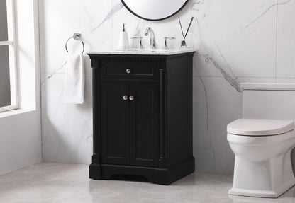 Elegant Furniture & Lighting - Clarence 24 inch Single bathroom vanity set in black - VF53024BK veiw 3