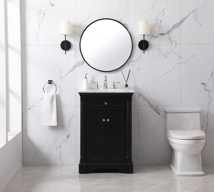 Elegant Furniture & Lighting - Clarence 24 inch Single bathroom vanity set in black - VF53024BK veiw 5