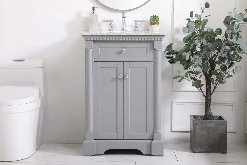 Elegant Furniture & Lighting - Clarence 24 inch Single bathroom vanity in Grey - VF53024GR veiw 2