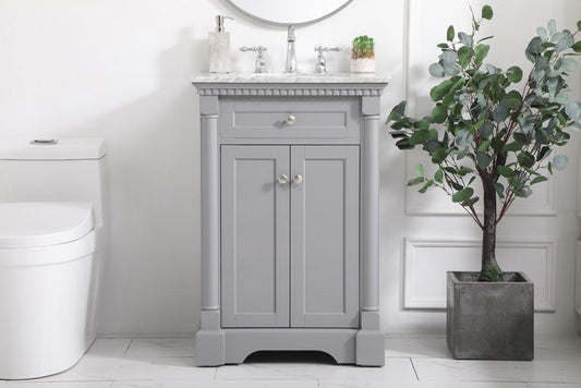 Elegant Furniture & Lighting - Clarence 24 inch Single bathroom vanity in Grey - VF53024GR veiw 2