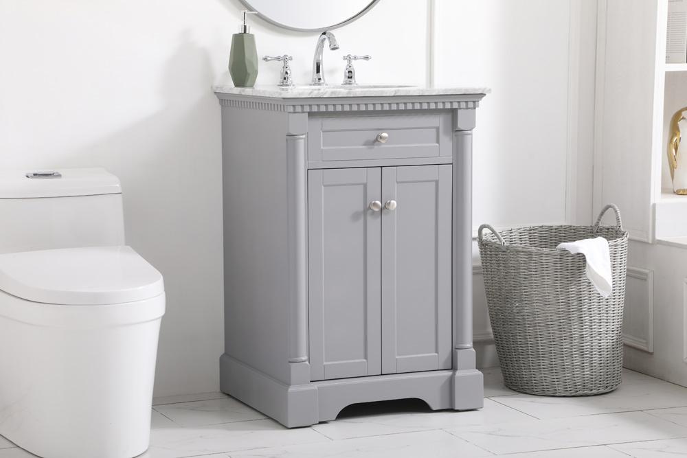Elegant Furniture & Lighting - Clarence 24 inch Single bathroom vanity in Grey - VF53024GR veiw 9