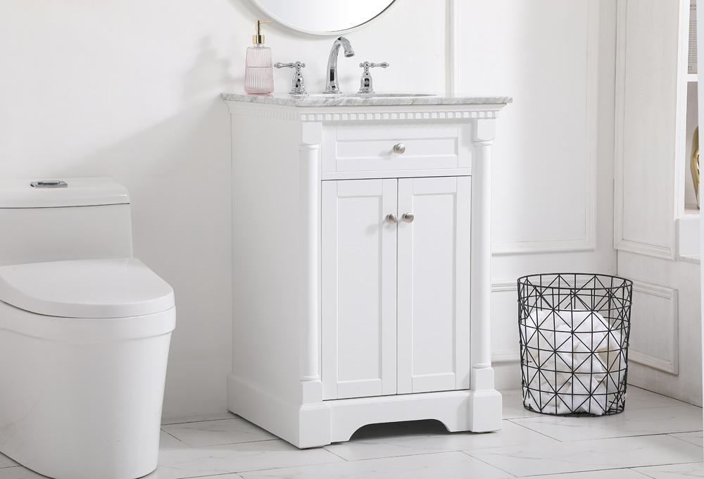 Elegant Furniture & Lighting - Clarence 24 inch Single bathroom vanity in White - VF53024WH veiw 9