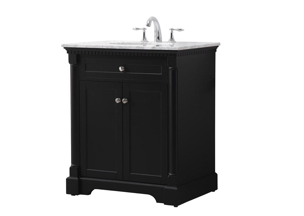 Elegant Furniture & Lighting - Clarence 30 inch Single bathroom vanity set in black - VF53030BK veiw 1