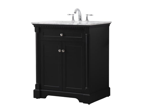 Elegant Furniture & Lighting - Clarence 30 inch Single bathroom vanity set in black - VF53030BK veiw 1