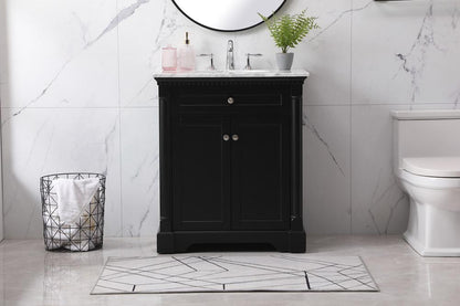 Elegant Furniture & Lighting - Clarence 30 inch Single bathroom vanity set in black - VF53030BK veiw 2