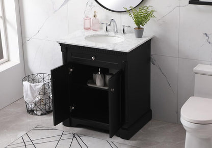 Elegant Furniture & Lighting - Clarence 30 inch Single bathroom vanity set in black - VF53030BK veiw 4