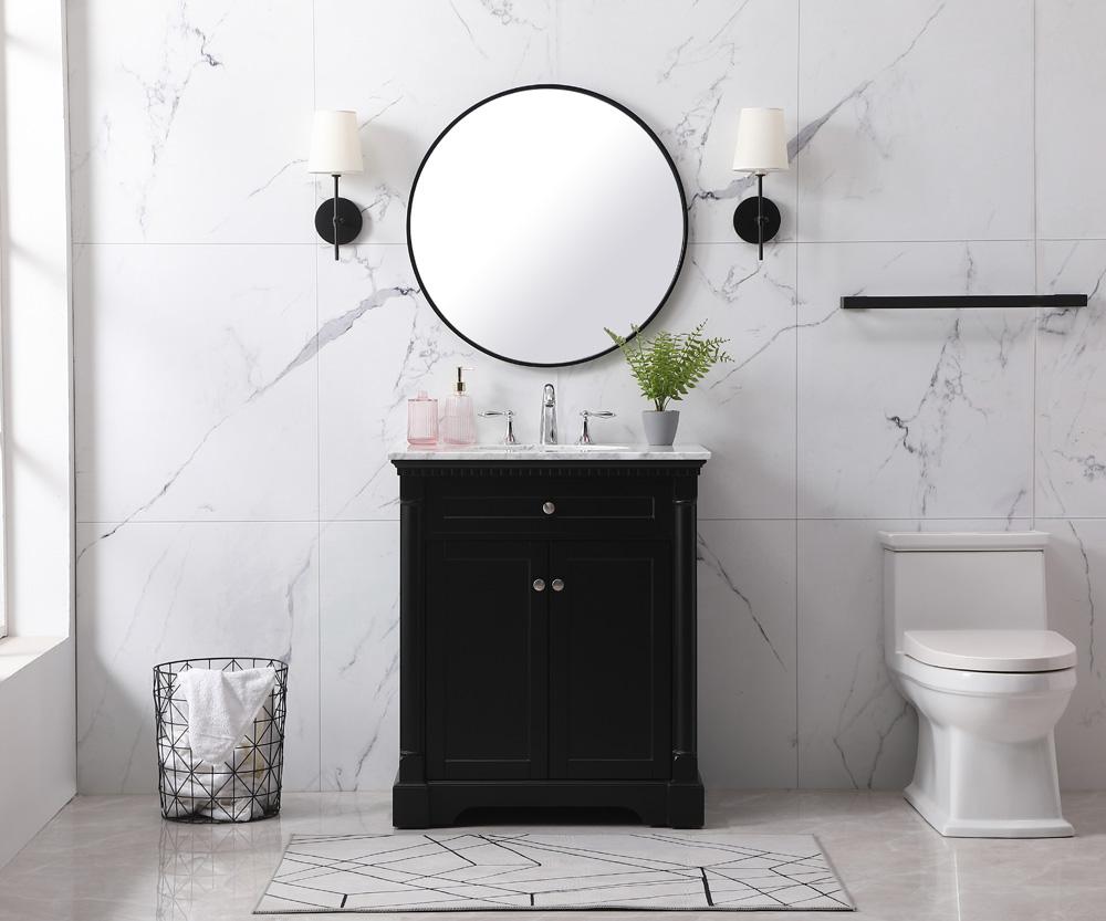 Elegant Furniture & Lighting - Clarence 30 inch Single bathroom vanity set in black - VF53030BK veiw 5