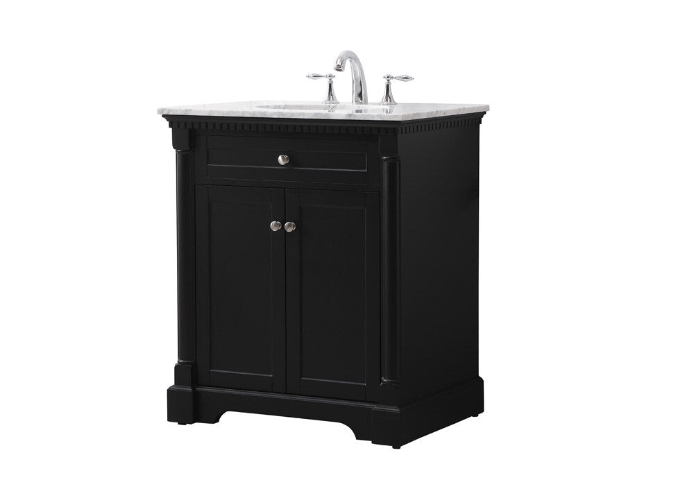 Elegant Furniture & Lighting - Clarence 30 inch Single bathroom vanity set in black - VF53030BK veiw 8