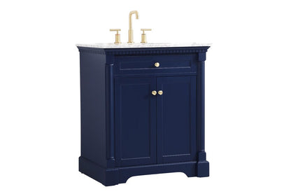 Elegant Furniture & Lighting - Clarence 30 inch Single bathroom vanity in Blue - VF53030BL veiw 1