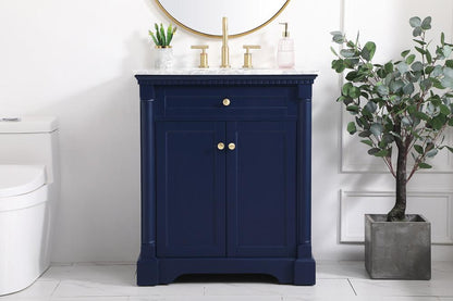 Elegant Furniture & Lighting - Clarence 30 inch Single bathroom vanity in Blue - VF53030BL veiw 2