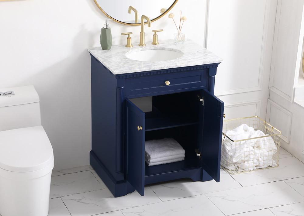 Elegant Furniture & Lighting - Clarence 30 inch Single bathroom vanity in Blue - VF53030BL veiw 10