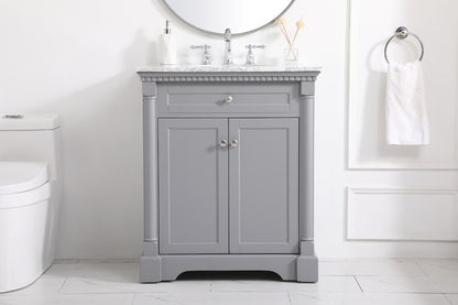 Elegant Furniture & Lighting - Clarence 30 inch Single bathroom vanity in Grey - VF53030GR veiw 2