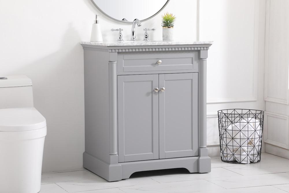 Elegant Furniture & Lighting - Clarence 30 inch Single bathroom vanity in Grey - VF53030GR veiw 9