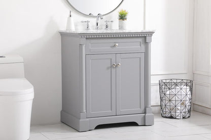 Elegant Furniture & Lighting - Clarence 30 inch Single bathroom vanity in Grey - VF53030GR veiw 9