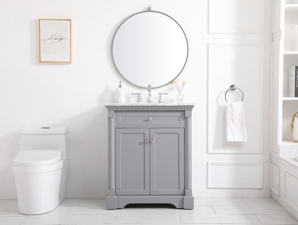 Elegant Furniture & Lighting - Clarence 30 inch Single bathroom vanity in Grey - VF53030GR veiw 11