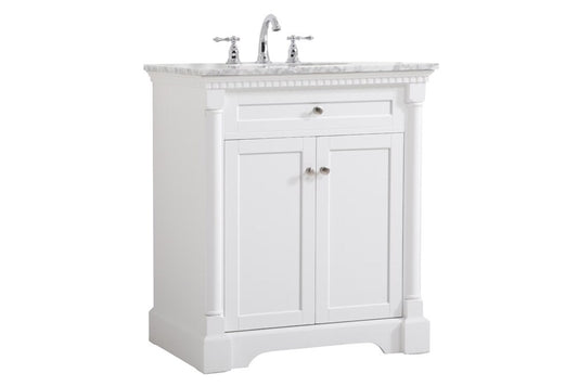 Elegant Furniture & Lighting - Clarence 30 inch Single bathroom vanity in White - VF53030WH veiw 1