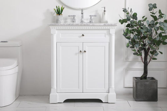 Elegant Furniture & Lighting - Clarence 30 inch Single bathroom vanity in White - VF53030WH veiw 2