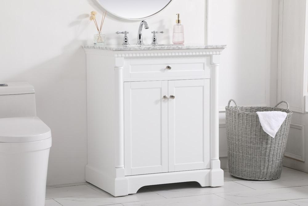 Elegant Furniture & Lighting - Clarence 30 inch Single bathroom vanity in White - VF53030WH veiw 9